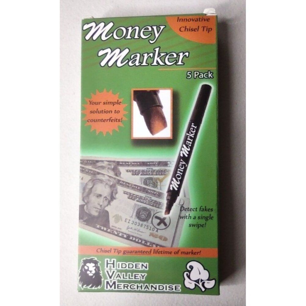 Money Marker 5 Pack CHECK FOR COUNTERFEIT BILLS NWOT